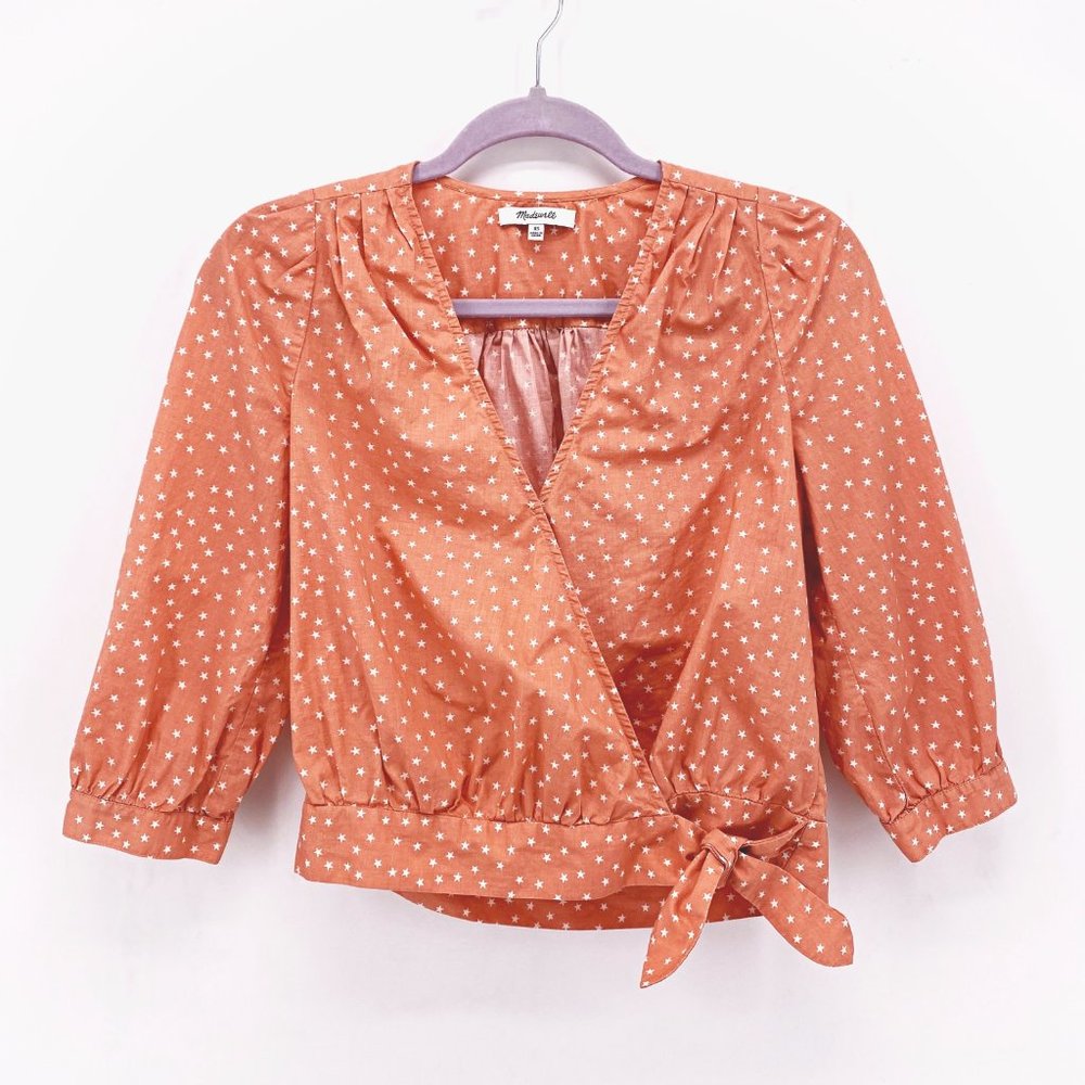 Madewell Puff Sleeve Wrap Top